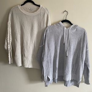 2 sweaters and sweatshirt